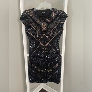 Sequin black and gold dress